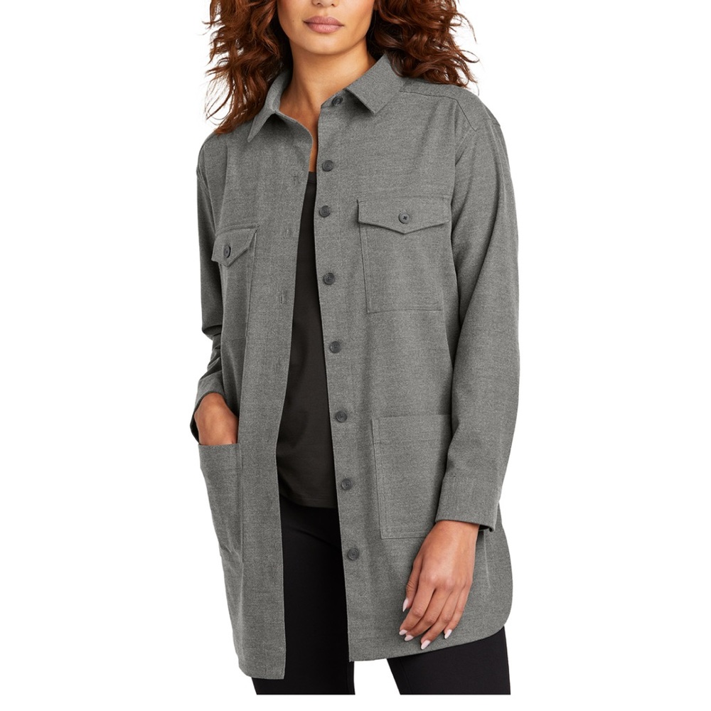 Mercer+Mettle Twill‎ Overshirt Gray Women Medium Stretch Shacket MM2003